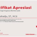 Sertifikat Faisal Tahadju Indorelawan